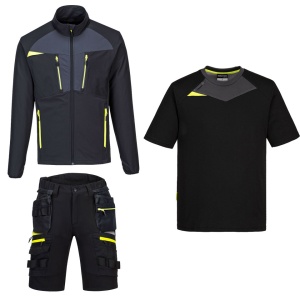 DX4, Costum lucru vreme calda, pantalon scurt + tricou + jacheta