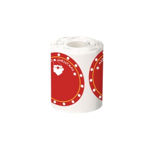 Etichete rotunde plastic rosu Mos Craciun O 50 mm pentru imprimanta AIMO Phomemo M110 M200 M220 140HE - Img 2