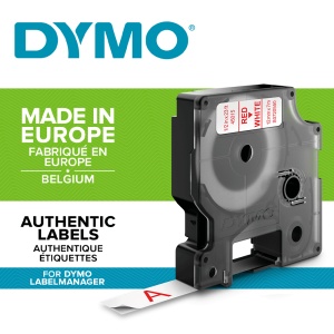 Etichete standard 12mm x 7m rosu alb DYMO LabelManager D1 S0720550 45015 - Img 2