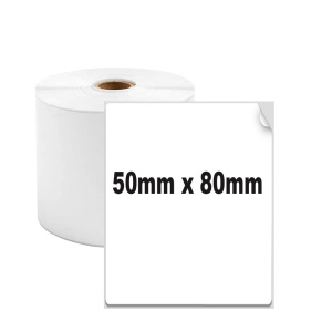 Etichete termice 50 x 80 mm plastic alb pentru imprimanta AIMO Phomemo M110 M200 M220 90 etichete - Img 1