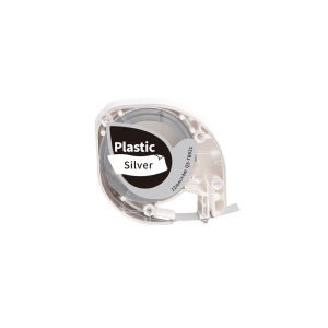 Etichete universale 12mm x 4m plastic argintiu Q5-TB931 91208 S0721730 Compatibile Dymo Letratag