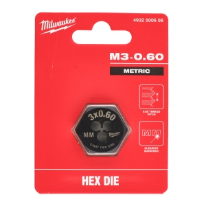 Filiera hexagonala Milwaukee pentru filet metric, M3-0.60 - Img 2