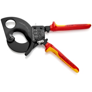 Foarfeca cu clichet pentru cabluri, izolata la 1000 V, KNIPEX, 280 mm - Img 2