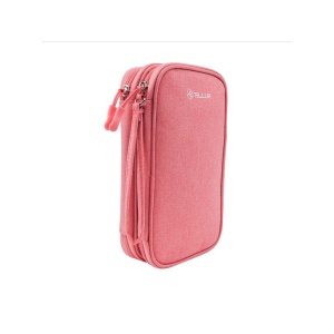 Geantă Tellur pentru organizare cabluri și accesorii, 21 x 12,5 x 6 cm, poliester, roz - Img 2
