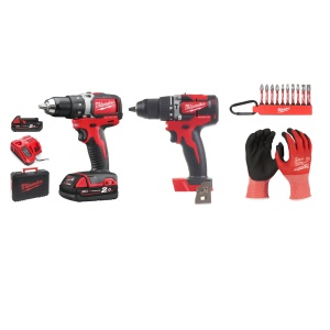 Kit Masina de gaurit si insurubat cu percutie, M18 BPD, 50 Nm + Masina de gaurit 18V, 2 baterii, incarcator, geanta, accesorii