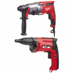 Kit rotopercutor Milwaukee 2.4 jouli + surubelnita pentru gips carton 600 W Stayer