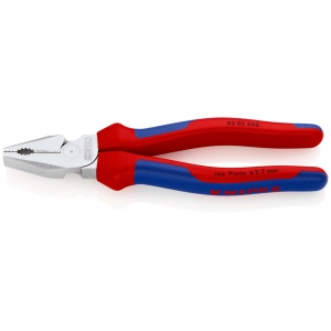 KNIPEX 02 05 200 Patenti Combi cu parghie mare cu manşoane multicomponent cromat 200 mm