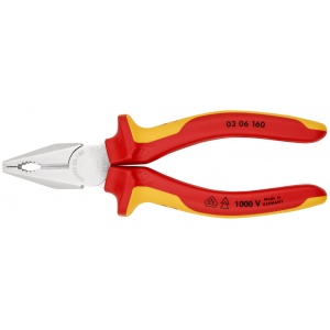 KNIPEX 03 06 160 Patent combinat izolate, cu manere multicomponent, testate VDE cromat 160 mm - Img 3