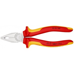 KNIPEX 03 06 180 Patent combinat izolate, cu manere multicomponent, testate VDE cromat 180 mm - Img 3