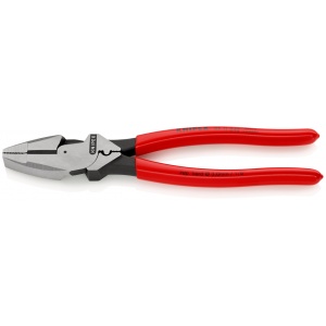 KNIPEX 09 11 240 Patenti Combi cu parghie mare "Lineman's Pliers" model american acoperit cu material plastic aderent vopsit negru 240 mm