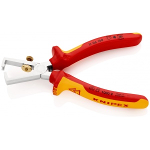KNIPEX 11 06 160 Clește dezizolator Cu arc de deschidere, universal izolate, cu manere multicomponent, testate VDE cromat 160 mm - Img 2
