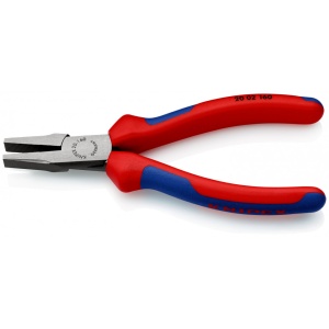 KNIPEX 20 02 160 Clește plat cu manşoane multicomponent vopsit negru 160 mm - Img 2