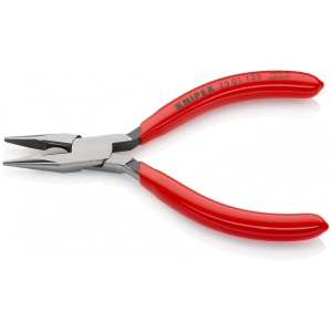 KNIPEX 25 01 125 Clește plat-rotund cu tăiș (patent cu cioc drept) acoperite cu plastic vopsit negru 125 mm - Img 2