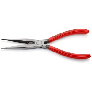 KNIPEX 26 11 200 Clește plat-rotund cu tăiș (patent cu cioc angular) acoperite cu plastic vopsit negru 200 mm - Img 2
