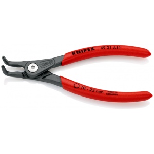 KNIPEX 49 21 A11 clește de precizie pentru inele de siguranță pentru inele exterioare pe axuri acoperit cu material plastic aderent bonderizat în culoarea gri 130 mm - Img 2