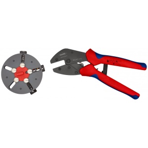 KNIPEX 97 33 01 MultiCrimp® clește de sertizare cu magazie pentru adaosuri de schimb cu manşoane multicomponent brunat 250 mm - Img 2