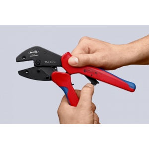 KNIPEX 97 33 01 MultiCrimp® clește de sertizare cu magazie pentru adaosuri de schimb cu manşoane multicomponent brunat 250 mm - Img 7