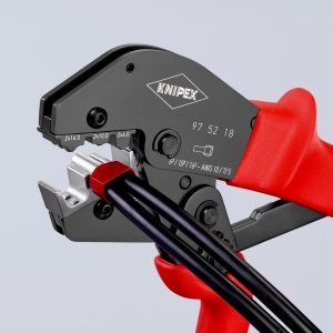 KNIPEX 97 52 18 Clește de sertizat și pentru operarea cu două mâini acoperit cu material plastic aderent brunat 250 mm - Img 7