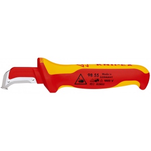 KNIPEX 98 55 cuțit de decapare cu sabot de glisare mâner izolator multicomponent, testat de VDE 180 mm