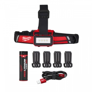 Lanternă frontală pentru cască protecție, reîncărcabilă USB L4 HLRP-301, 600 lumeni, 1 ACUMULATOR, CABLU USB