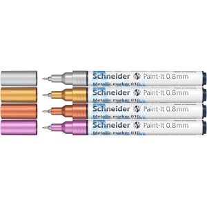 Marker metalic Schneider Paint-It 010 0,8 mm 4 buc/set1 - Img 3