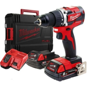 Mașină de găurit, compactă, cu motor fără perii M18™ Milwaukee M18 CBLDD-202C, alimentare cu acumulator - echipat - Img 1