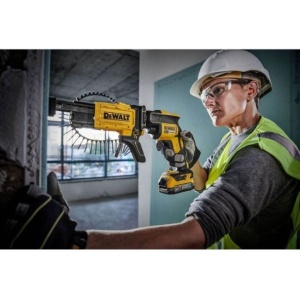 Masina de insurubat pentru gips-carton Dewalt DCF620E1K, cu 1 acumulator POWERSTACK 18V / 1.7 Ah, magazie suruburi si valiza de transport - Img 3