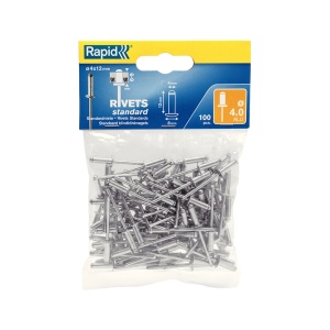 Nituri Standard Rapid diametru 4mm x 12mm, aluminiu, 100buc set, 5000379
