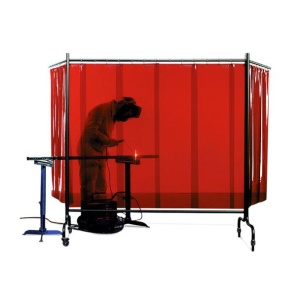 Paravan de protectie pentru sudura Telwin 802676, dimensiune 1740x1740 mm, rosu - Img 2