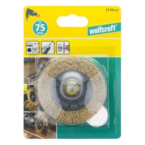 Perie de alama Wolfcraft 2110000, tip disc, D 75 mm, tija hexagonala 1/4", grosimea sarmei 10 mm - Img 3