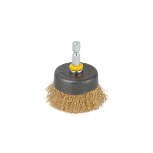 Perie de sarma Wolfcraft 2112000, tip oala, D 50 mm, tija hexagonala 1/4", lungimea sarmei 15 mm