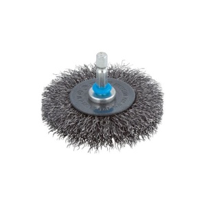 Perie tip disc cu fir ondulat Wolfcraft 2100000, D 75 mm, tija hexagonala 1/4", grosime sarma 10 mm - Img 4