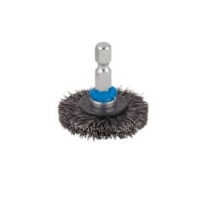 Perie tip disc cu fir ondulat Wolfcraft 2709000, tija hexagonala 1/4'', D 38 mm