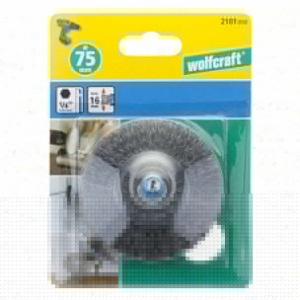 Perie tip disc fir ondulat Wolfcraft 2101000, D 75 mm, grosime sarma 16 mm, tija hexagonala 1/4" - Img 2