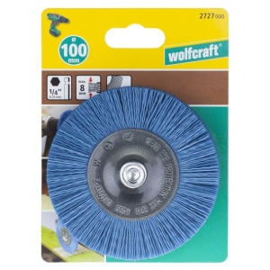 Perie Wolfcraft 2727000, tip disc, nylon albastru, D 100 mm, tija hexagonala 1/4" - Img 2