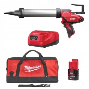 Pistol aplicat silicon Milwaukee M12PCG/400A-201B, tub 400 ml, livrat cu acumulator, geanta
