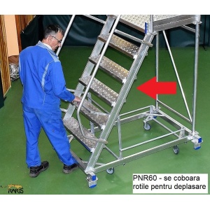 Platforma mobila RARIS, aluminiu, la 60°, cu sistem de ridicare coborare, Gmax=200 kg, tip PNR60 - Img 2