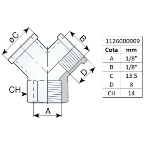Racord tip "Y" filet interior 1/8", tip 240/1 - Img 2