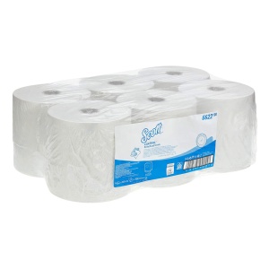 Rolă prosop autocut, Kimberly Clark, Scott Control, 1 strat, alb, 300 metri, 6 role/set