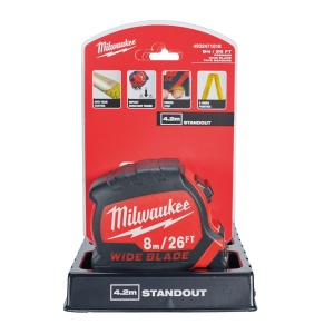 Ruletă Premium cu bandă lată Milwaukee 8 m - 26" - Img 5