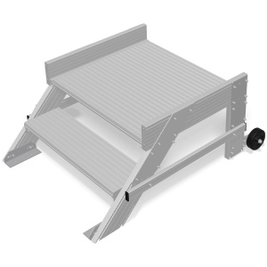 Scara cu podest mobila, 2 trepte, latime 600mm, inaltime platforma 0.4m, inaltime de lucru 2.4m - Img 1