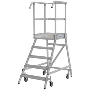 Scara cu podest mobila, cu trepte pe o parte (5 trepte) - Img 4