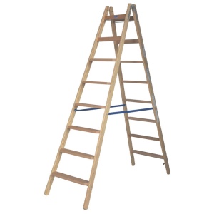 Scara de lemn cu trepte late, 2x8 trepte - Img 6