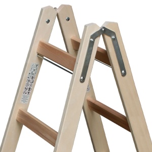 Scara de lemn dubla cu trepte pe ambele parti, 2x6 trepte - Img 4