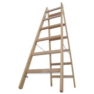 Scara de lemn dubla cu trepte pe ambele parti, 2x6 trepte - Img 8
