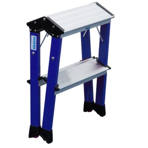 Scara mobila Monto Rolly albastra dubla 2x2 trepte, cu roti retractabile automat - Img 2