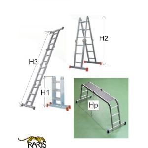 Scara-platforma aluminiu RARIS cu balamale tip SBA 4x3 si SBA 4x4 - Img 1