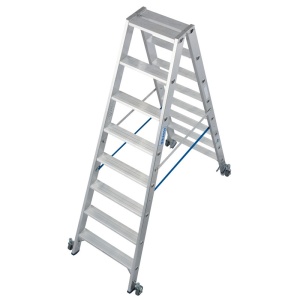 Scara Stabilo dubla 2x8 trepte, cu roti - Img 4