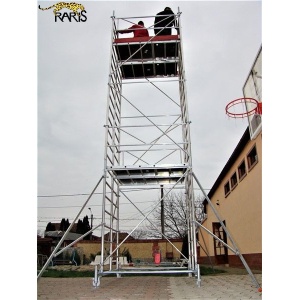 Schele RARIS, profesionale, mobile, din aluminiu, cu suprafata podina 1,6x1,4 m, Hlucrumax: 4,3-14,3 m, tip W1,6 - Img 5