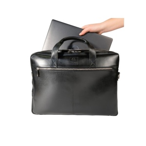 Servietă dublă din piele laptop 15,6" Exactive Exacompta 17537E, negru - Img 2